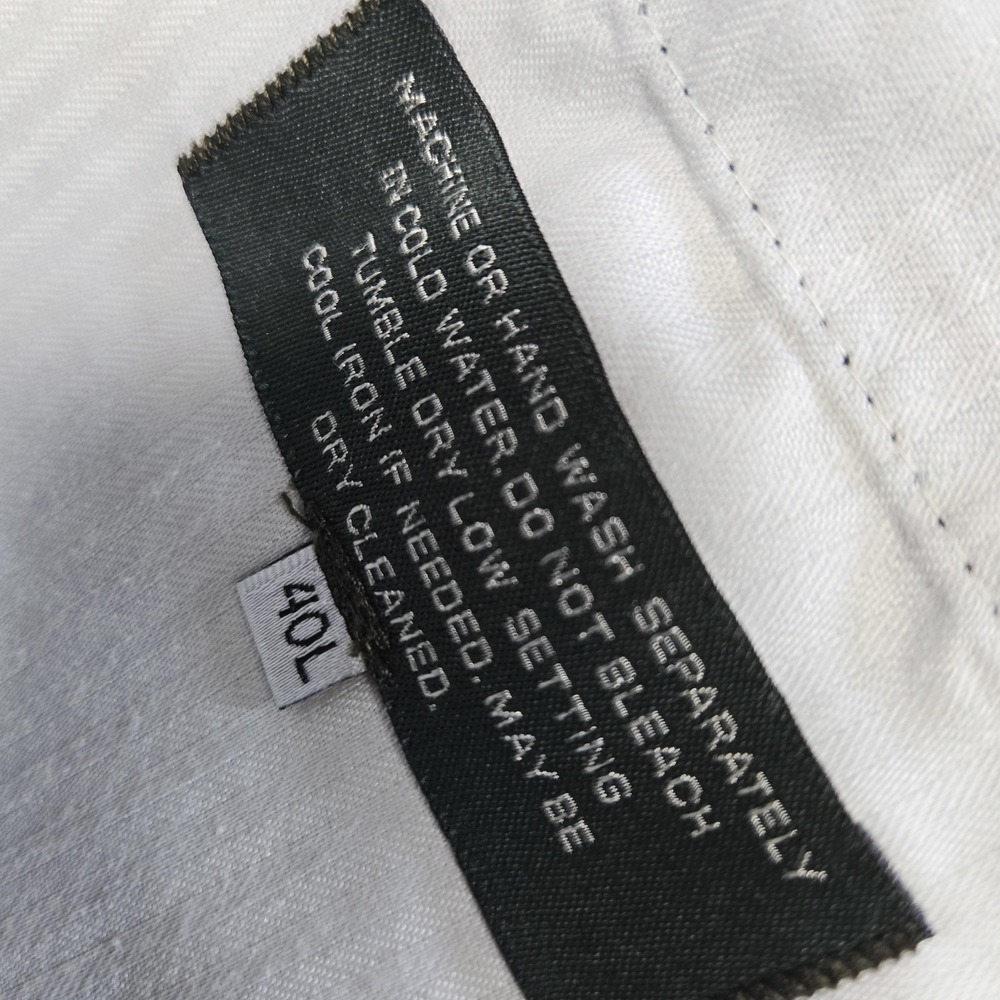 BERLE Suit Pants Mens 40x32 Blue Cotton Blend Classic Straight Belted Fit - Picture 8 of 12